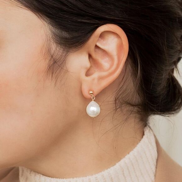 Freshwater Pearl Stud Dainty Baroque Pearl Dangle Earrings Anniversary Gift - Picture 1 of 4